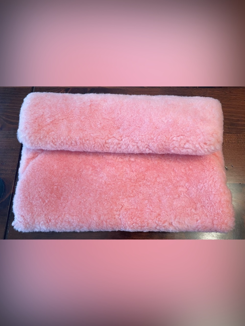 HACHE Real Mouton Clutch Bag - Pink - NEW w/ TAG